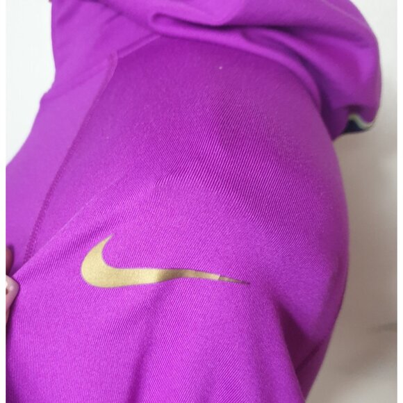 Nike Pro Combat Womens Compression Hoodie XS Dri-Fit Pink Purple Sporty Run Gym - Picture 7 of 9